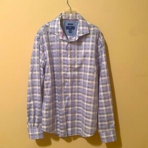 EGARA men’s XL non iron dress shirt cotton contrast cuff